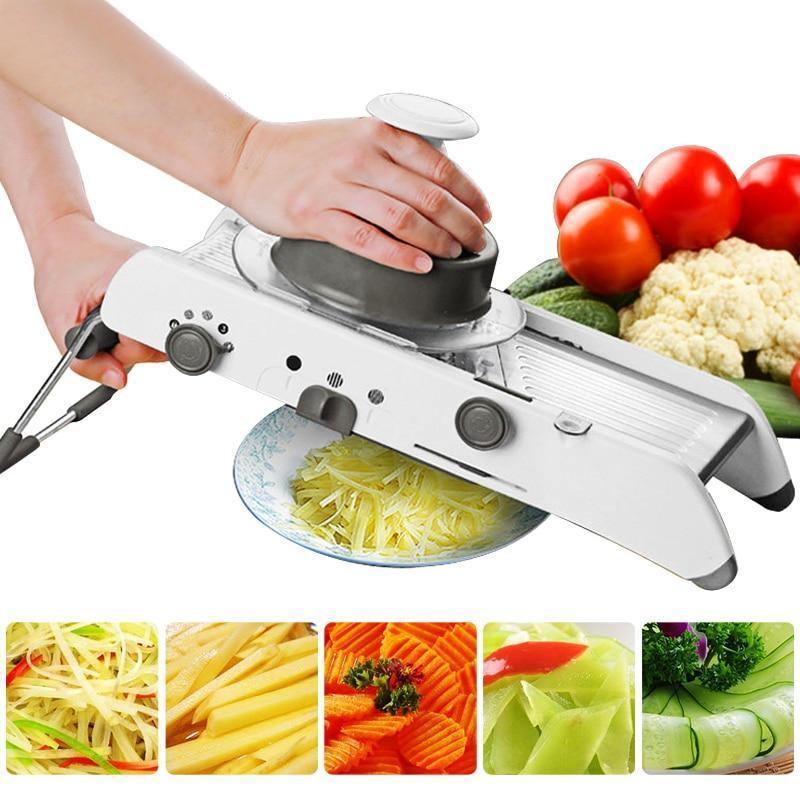 MultiSlicer® - Cortador De Legumes Fatiador Ralador Com Regulagem Em Inox Profissional. - Descontos Explosivos