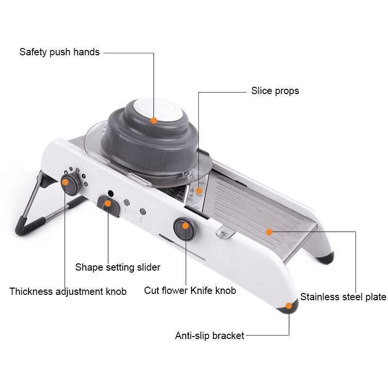 MultiSlicer® - Cortador De Legumes Fatiador Ralador Com Regulagem Em Inox Profissional. - Descontos Explosivos